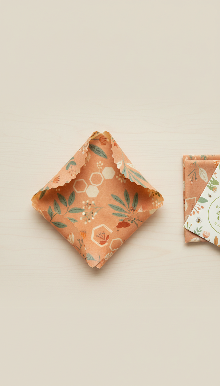Soft apricot sandwich-sized beeswax wrap